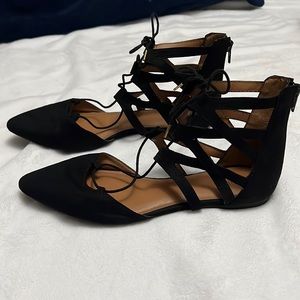 Ballerina Tie Up Suede Flats